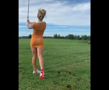 What a great swing #golf #golfswing #golftrickshot #golfgirl   | GOLF#SHORT