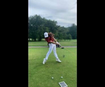 How far you can hit with driver??? ❤️❤️ #golf #shorts #golfgirl      | GOLF#SHORT