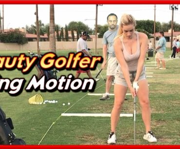 World Top Sexy Golfer "Paige Spiranac" Beautiful Swing Motion