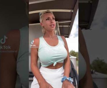 Beauty golf cart girl Cass Holland stories #golf #cartgirl