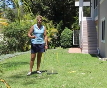 #23 The Lady Golf Teacher WebTV: Chipping Drill through Goals in Backyard