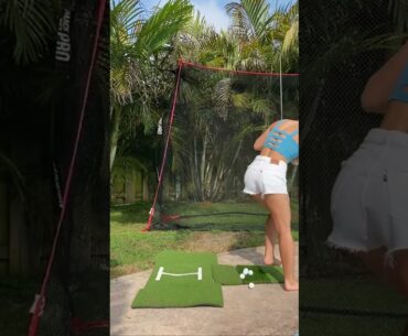 Swing is looking great ❤️❤️ #golf #shorts #golfgirl      | GOLF#SHORT