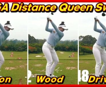 LPGA Distance Queen "Patty Tavatanakit" Range Swing Sequence & Slow Motions