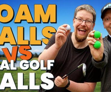 First time golfer VS mid handicap golfer - Foam golf ball challenge!