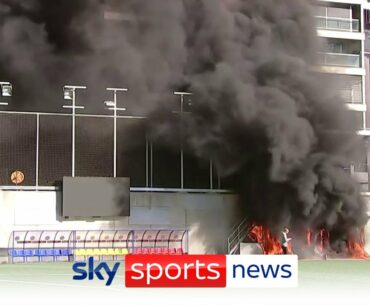 Fire breaks out during live report at Andorra's Estadi Nacional
