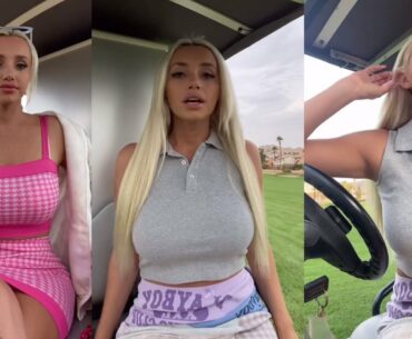 That dress is so cute on you girl . Golf cart girl Cass Holland stories   | SWING VIETNAM