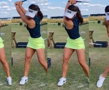 Wish i could swing like that . power swing ❤️❤️ #golf #shorts #golfgirl      | GOLF#SHORT