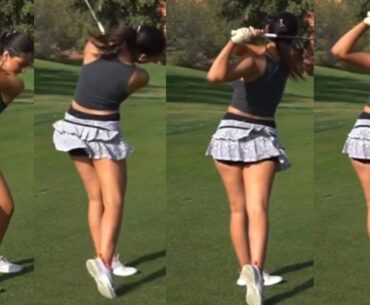 I could watch this swing 100’s of times ❤️❤️ #golf #shorts #golfgirl      | GOLF#SHORT