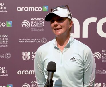 Interview Linnea Strom after her first round at the Aramco Saudi Ladies International