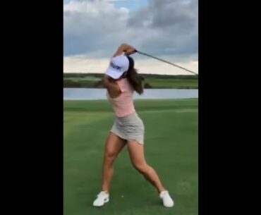I could watch this swing 100’s of times  ❤️❤️ #golf #shorts #golfgirl      | GOLF#SHORT