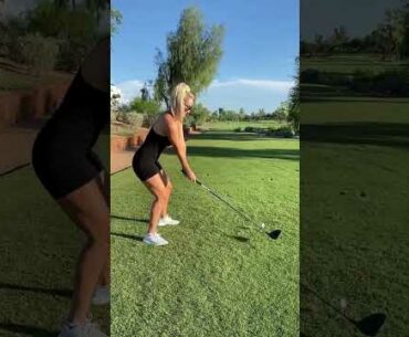 Paige Spiranac | Amazing Golf Swing you need to see | Golf Girl awesome swing | Golf shorts