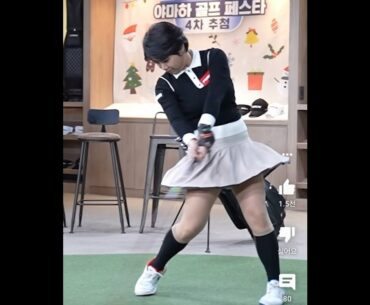 Awesome flexibility 👍  ❤️❤️ #golf #shorts #golfgirl      | GOLF#SHORT