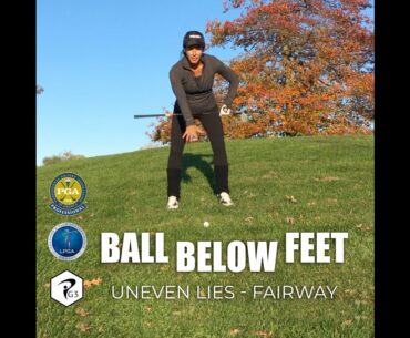 MORE PARS #shorts GOLF TIP: BALL BELOW FEET (from the fairway)