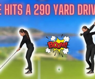 125 LB GIRL HITS GOLF BALL ROUTINELY OVER 290 YARDS!!