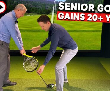 Senior Golfer FIXES SLICE and gains 20+ yards in LIVE GOLF LESSON