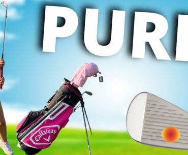 TEACHING A BEGINNER HOW TO STRIKE THE GOLF BALL PURE!