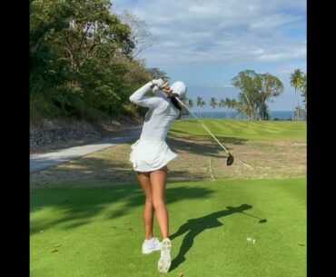 Best drive of the day 💣 ❤️❤️ #golf #shorts #golfgirl      | GOLF#SHORT