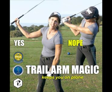 MORE PARS #shorts GOLF TIP: TRAIL ARM MAGIC   (for more width)