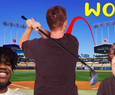 SOFTBALL CREW CRUSHES GOLF BALLS AT DODGER STADIUM! | Kleschka Vlogs