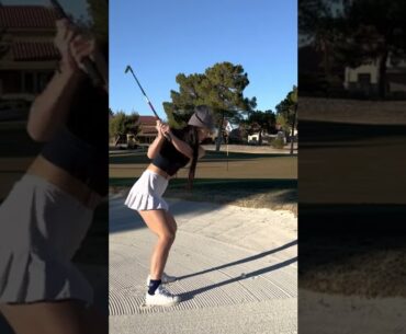 Sunset bunker shots || Shee Golfs #shorts