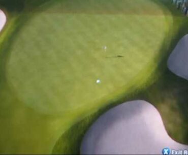 Golf shot goes in the hole but jumps out and sacks lady.