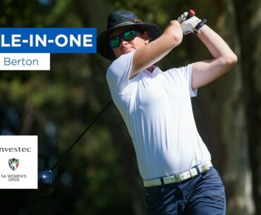 HOLE-IN-ONE! Julie Berton gets the second ace of the day as she holes out from the teebox on 14