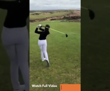 Golf Girl awesome swing  Golf shorts #shorts