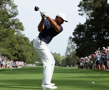 Tiger Woods Iron and Driver Swing At 2022 Master Practice Round