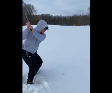 4 inches of snow is still a ton of snow  #golf  #shorts #golftiktok