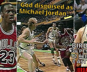 ''GOD disguised as MICHAEL JORDAN'' /MJ 63 pois  vs Larry BIRD's 36 points/1986 ECR1, game 2