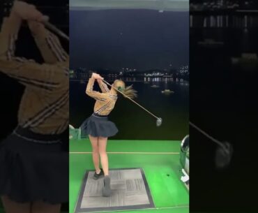 Hot Women Golfer 2022 | Women Golf Lessons | Women Golf Swing Slow Motion #golftip #shorts #golfcart