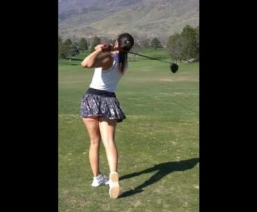 beautiful swing 🏌‍♀️🌞  @meioo00  ❤️❤️   #golf #shorts #golfgirl      | GOLF#SHORT