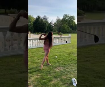 Hot Women Golfer 2022 | Women Golf Lessons | Women Golf Swing Slow Motion #golftip #shorts #golfcart