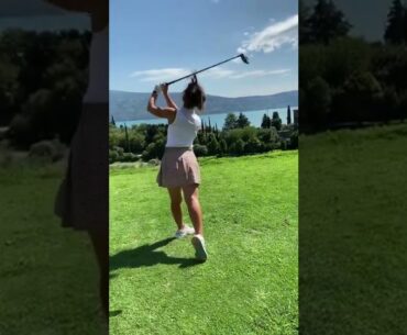 Hot Women Golfer 2022 | Women Golf Lessons | Women Golf Swing Slow Motion #golftip #shorts #golfcart