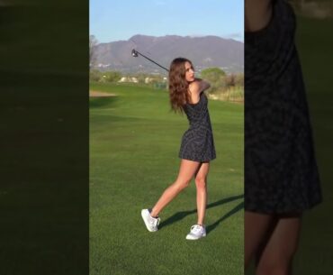 Hot Women Golfer 2022 | Women Golf Lessons | Women Golf Swing Slow Motion #golftip #shorts #golfcart