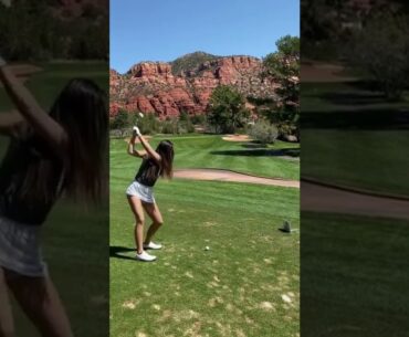 Hot Women Golfer 2022 | Women Golf Lessons | Women Golf Swing Slow Motion #golftip #shorts #golfcart
