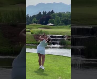 Hot Women Golfer 2022 | Women Golf Lessons | Women Golf Swing Slow Motion #golftip #shorts #golfcart