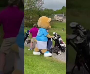Bobby Bear Caddying for Lady Captain