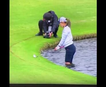 Too much water! #golf #golfshot #ladiesgolf #youtubegolfshorts #bestgolfshort #alloverthegolf #short