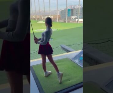 Hot Women Golfer 2022 | Women Golf Lessons | Women Golf Swing Slow Motion #golftip #shorts #golfcart