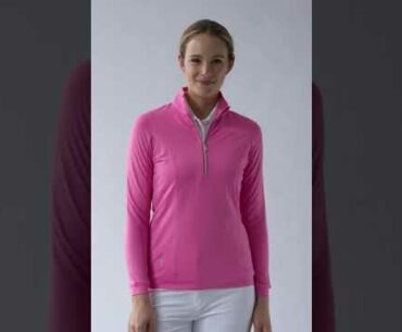 g.CARINA Glenmuir Ladies Zip Neck Shaped Panel Performance Golf Midlayer