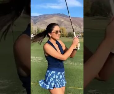 Golf swing slow motion woman | Juju swing Golf | Golf swing Basics #golf Shorts #golfswing Golf 2022