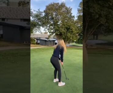 Golf swing slow motion woman | Juju swing Golf | Golf swing Basics #golf Shorts #golfswing Golf 2022