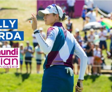 Nelly Korda EAGLES the last to take a three shot lead at The Amundi Evian Championship