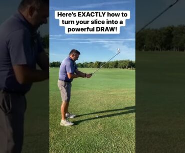 Turn your slice into a draw today! #shorts #shortsfeed #viral #golf #golfswing #golftips #golflife