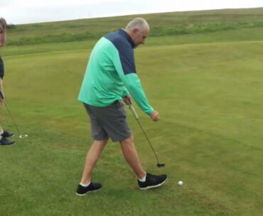 Par3 Challenge Debi -vs- Bambi -vs- Kent playing the 10th hole at Flamborough Head Golf Club