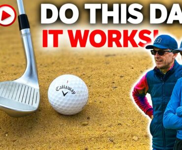 I show Dad EASIEST way to get out of ANY Bunker - LIVE GOLF LESSON