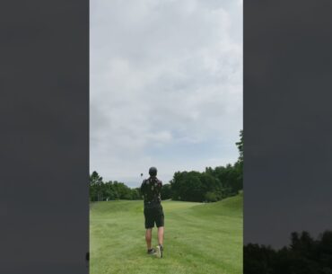 80 yard sandwedge, three quarter swing. Shirt by #proud90 golf.     #asmr #golf #golfswing