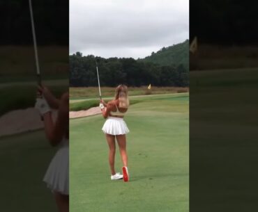 Golf swing lady | Beauty golfer | TikTok golf stories @GOLF DAILY @GOLF SHORT #golfswing