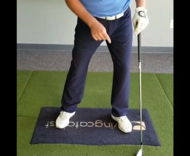 Easily hit your high draw with the 60/40 stance. #shorts #youtubegolf